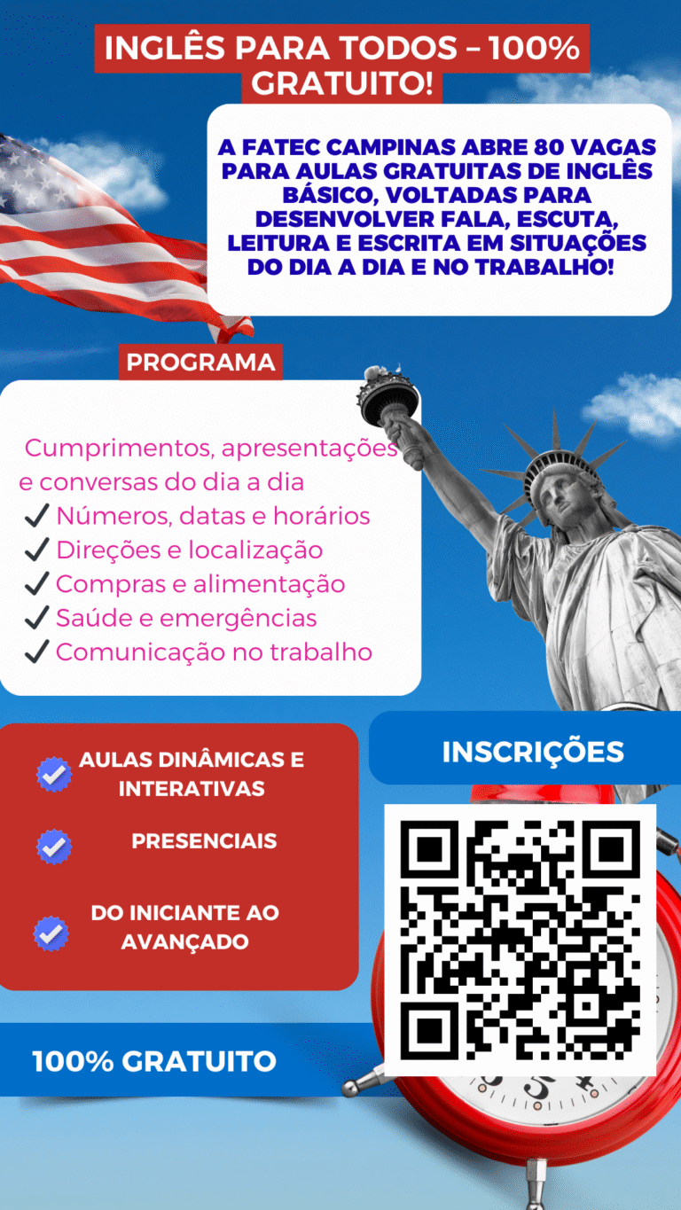 📣 Inglês para Todos – 100% Gratuito!