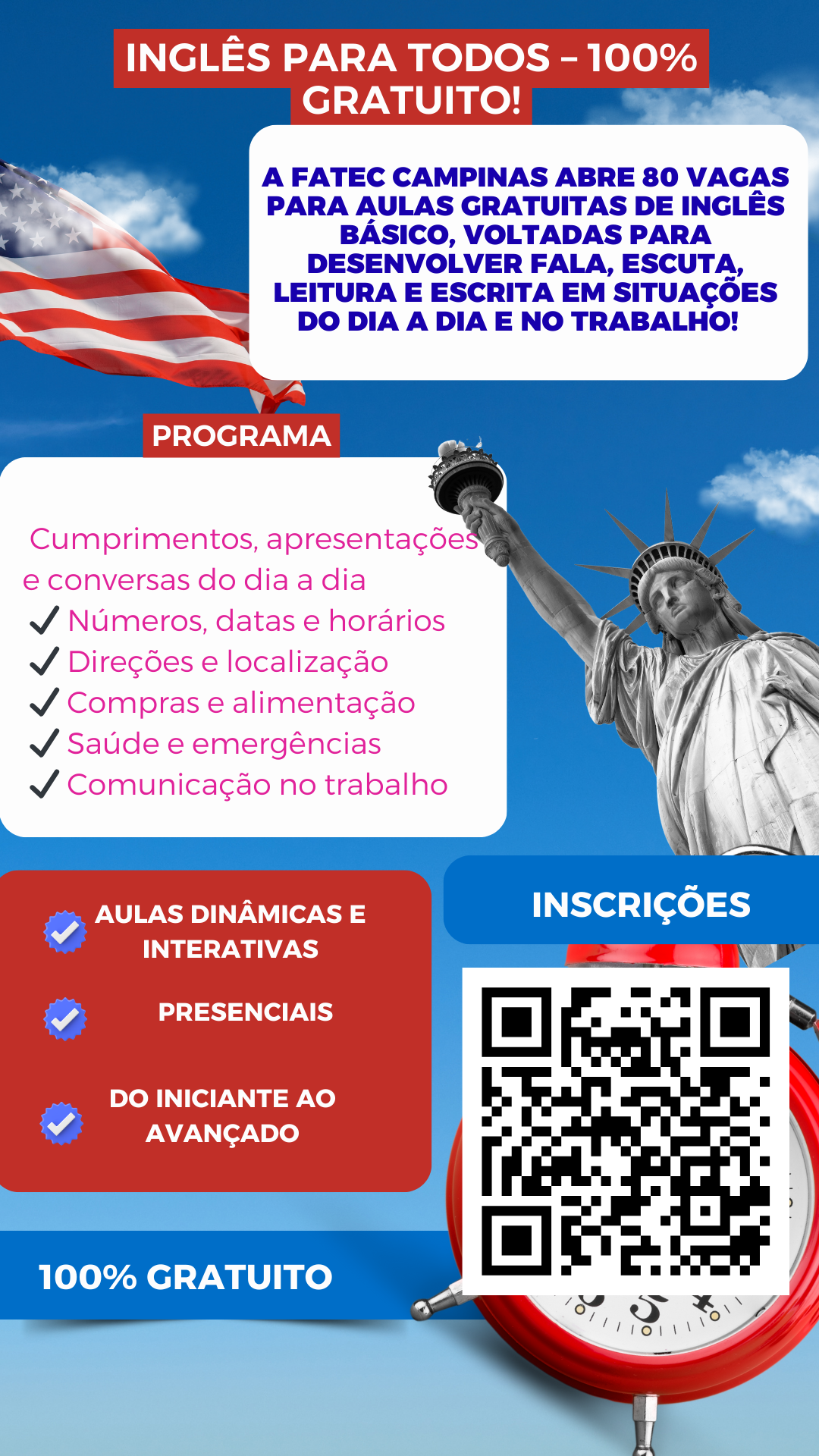📣 Inglês para Todos – 100% Gratuito!
